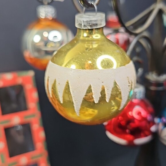 9pcs Christmas Ornaments Baubles Made In Germany Vintage Mercury Glass set - Picture 7 of 14